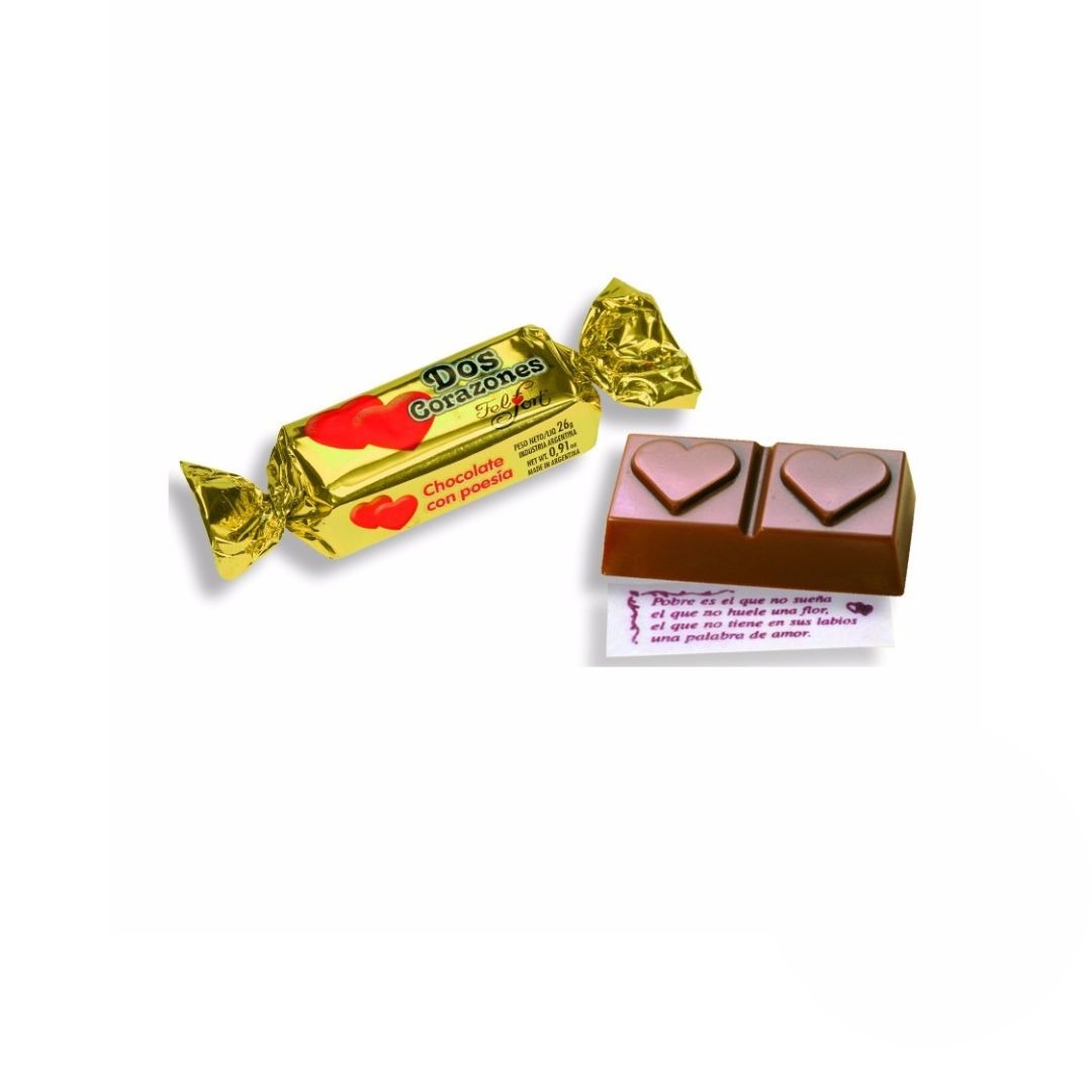 DOS CORAZONES BOMBON X 20 UNID