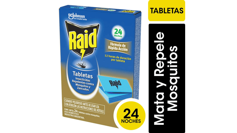 RAID TABLETAS 24 UNID.