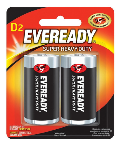 EVEREADY PILAS D GRANDE X 2 UNID.