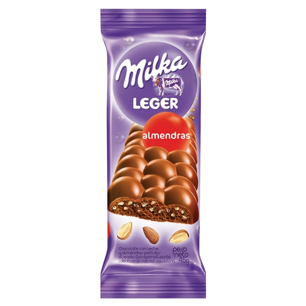 MILKA CHOC. LEGER X 50 GRS. ALMENDRAS