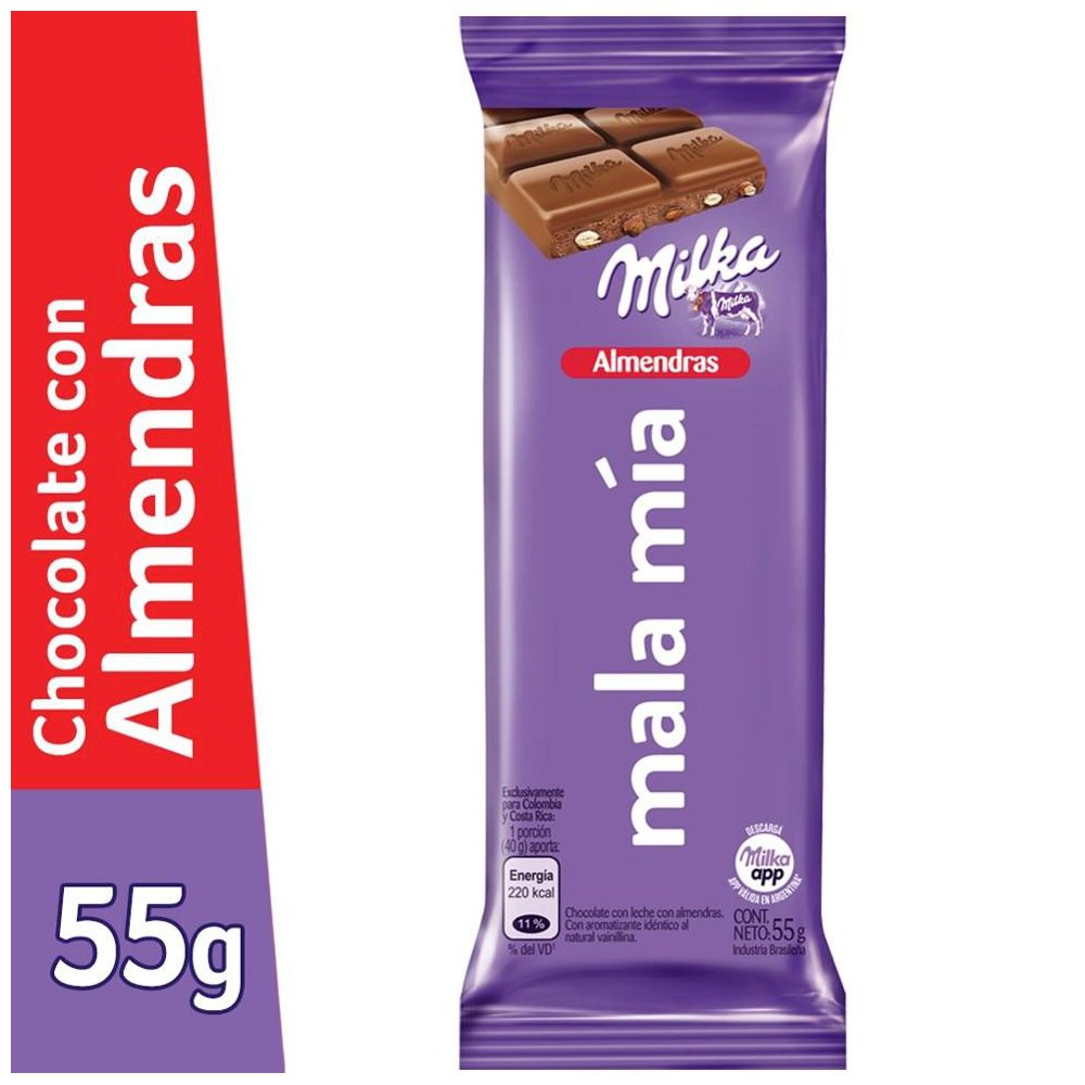 MILKA CHOC. 55 GS. ALMENDRAS