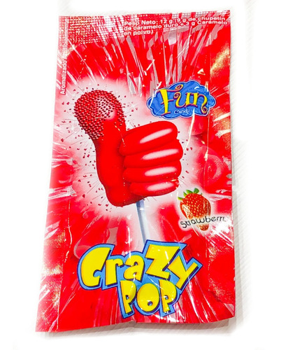 CHUP. CRAZY POP TIRA 10 UNID. FRUTILLA