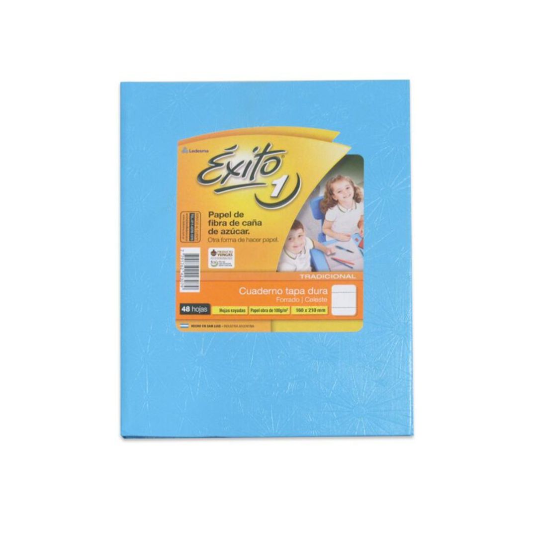 CUAD. EXITO FORRADO X 48 HJS. CELESTE