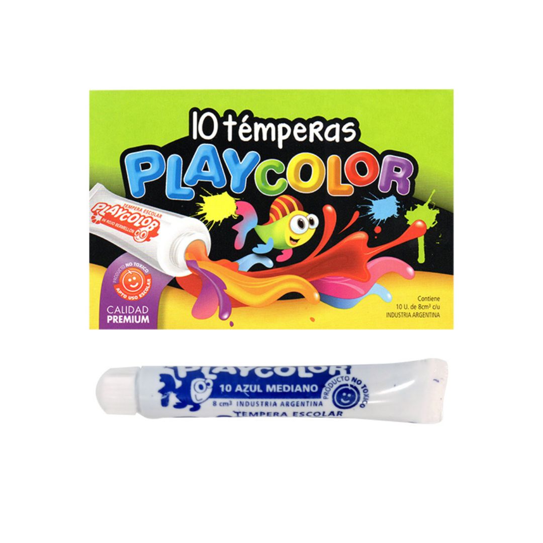 TEMPERA PLAYCOLOR X 10 UNID. AZUL