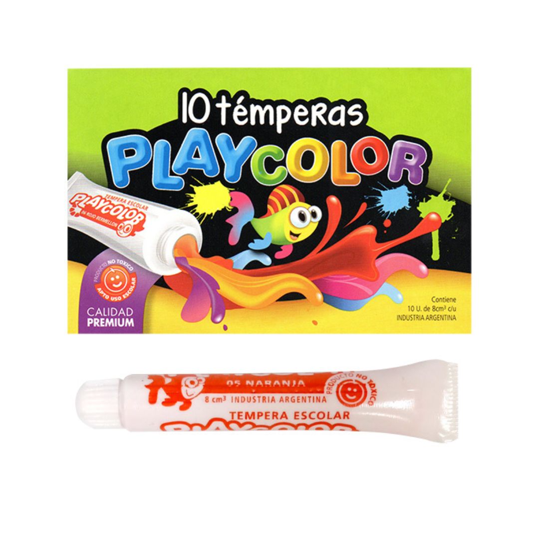 TEMPERA PLAYCOLOR X 10 UNID. NARANJA