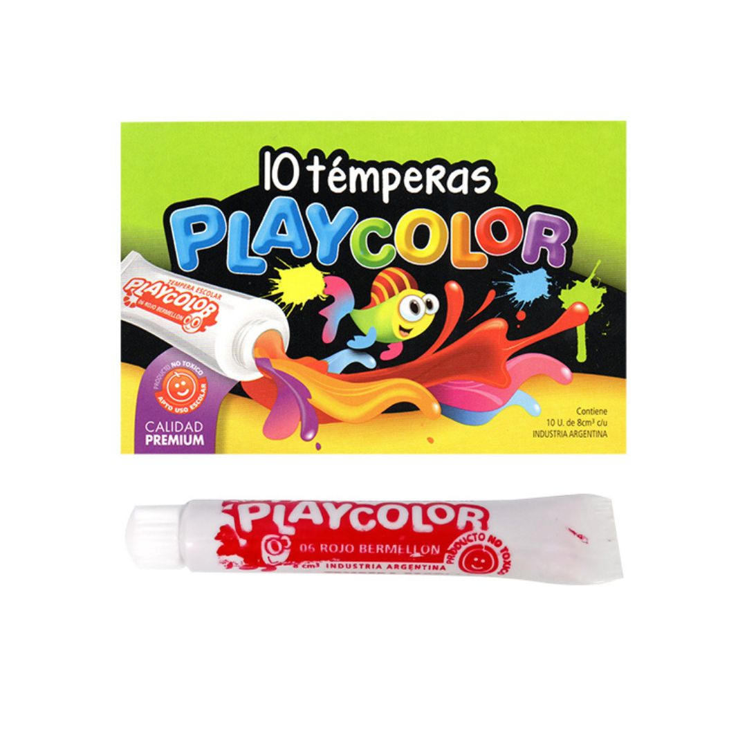 TEMPERA PLAYCOLOR X 10 UNID. ROJO