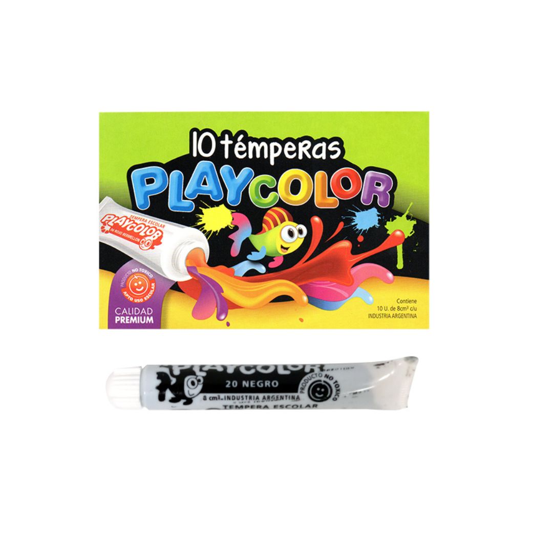 TEMPERA PLAYCOLOR X 10 UNID. NEGRO