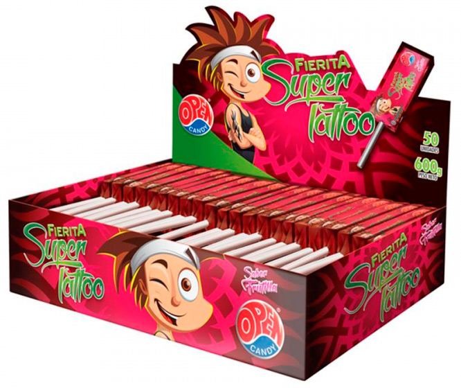 FIERITA CHUP. TATOO X 50 UNID. FRUTILLA