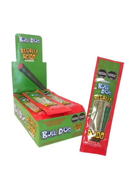 BULL DOG REGALIZ 12 X 18 GRS. SANDIA