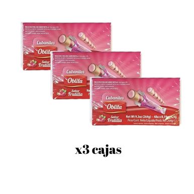 OBLITA CUBANITO 48 UNID. FRUTILLA 3 CAJAS