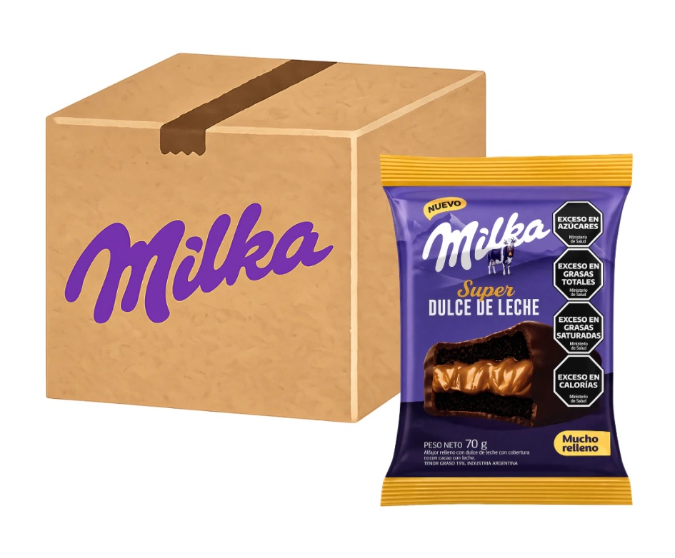 MILKA ALF. SUPER D.LECHE NEGRO CAJA 36 UNID.