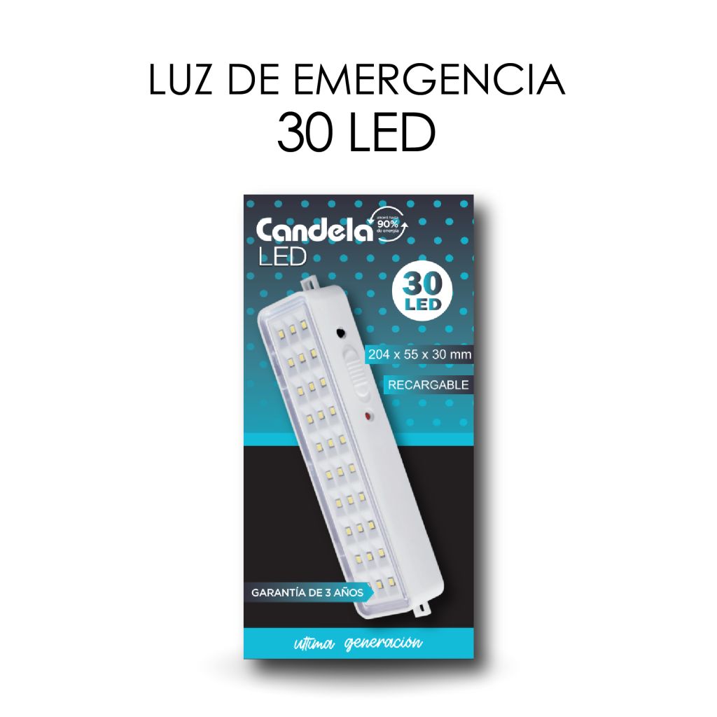 LUZ EMERG. CANDELA 30 LED 159X43X24.5