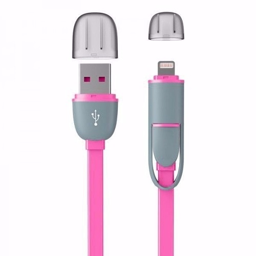 CABLE USB A MICRO V8 + IPHONE