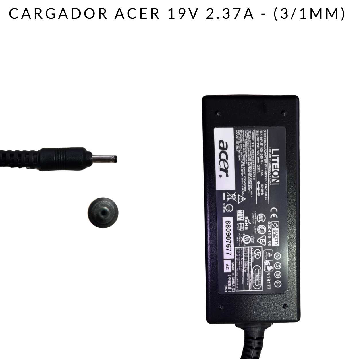 FUENTE NOTEBOOK ORIGINAL ACER MINI 19V 2.37A (3/1MM)