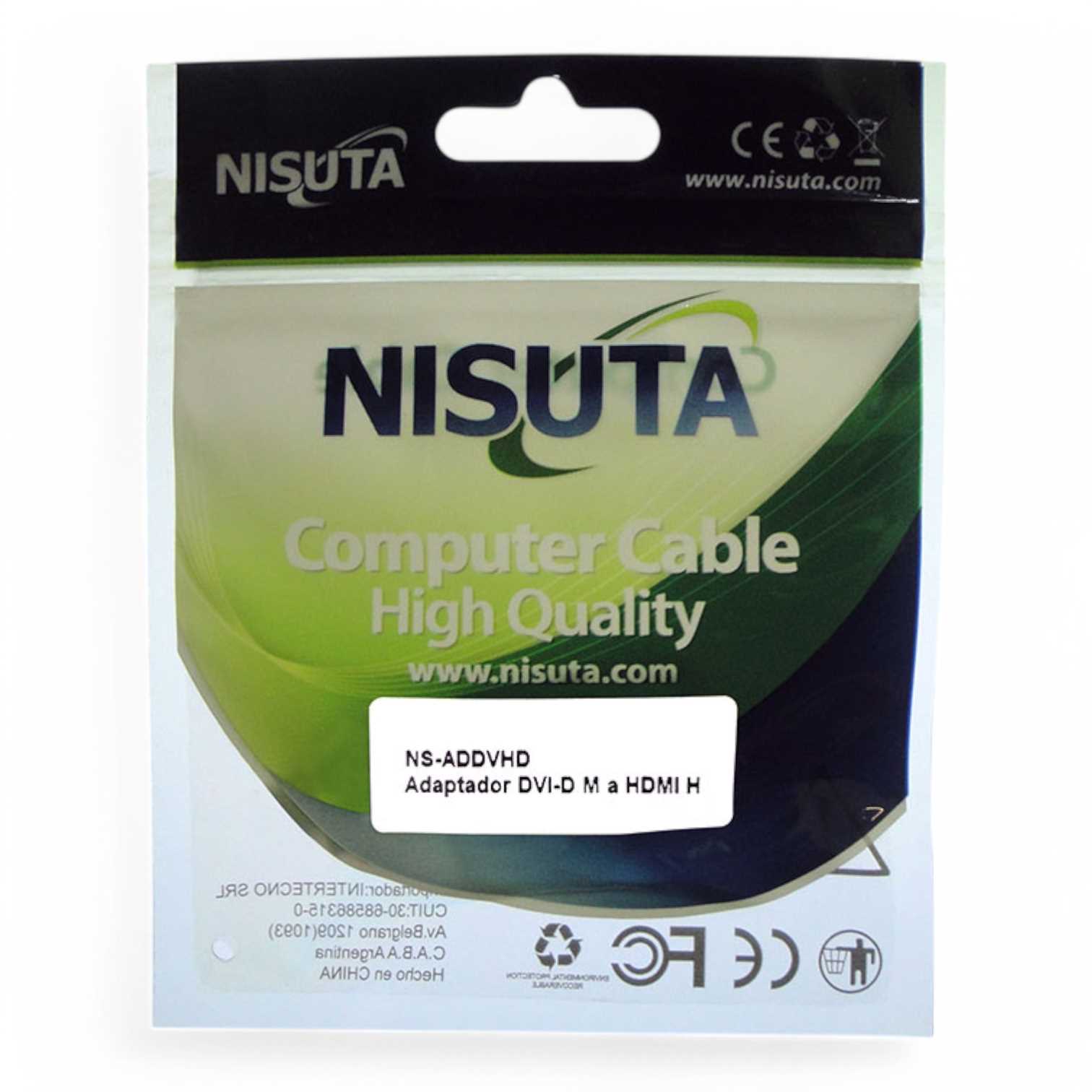 ADAPTADOR DE DVI-D MACHO A HDMI-H NISUTA NSADDVHD