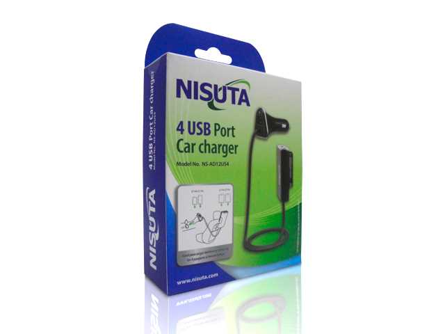 CARGADOR USB PARA AUTOS NISUTA (12/24V A 5V) 4.8A NSAD12US4