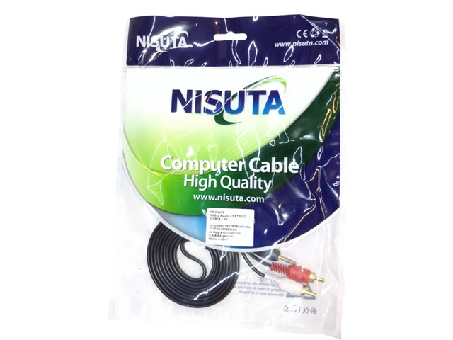 CABLE AUDIO RCA-PLUG STEREO 1.8MTS NISUTA NSCAU35