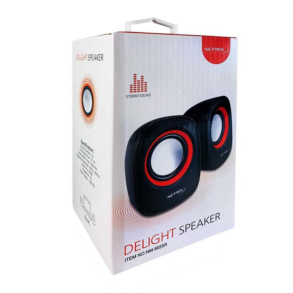 PARLANTE USB NETMAK MINI PARA PC NM-9025 RED