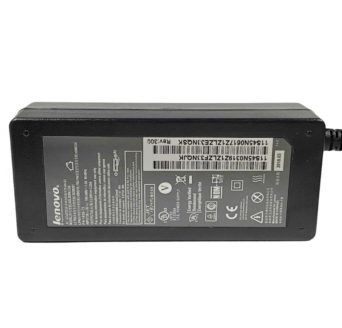 FUENTE NOTEBOOK ORIGINAL LENOVO 20V 3.25A 65W (8/1MM)