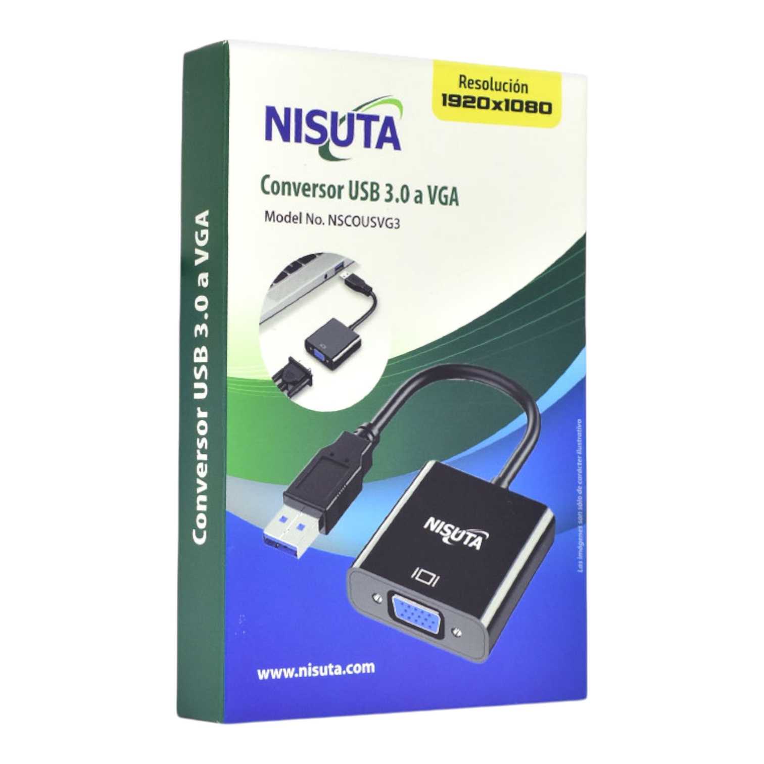 CONVERSOR DE USB 3.0 A VGA NISUTA NSCOUSVG3