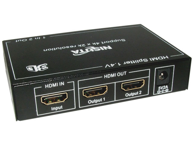 SPLITTER HDMI 2 SALIDAS 1080P (3D+4K) NISUTA NSVSH2E