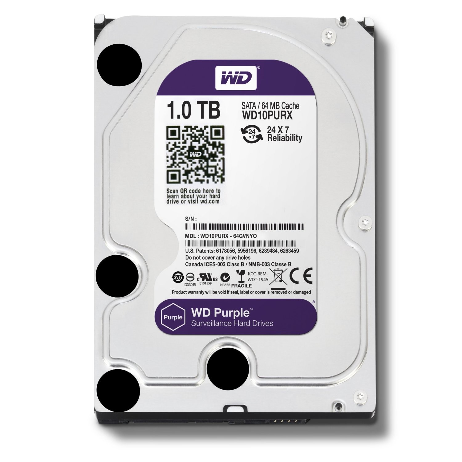 DISCO RIGIDO 1TB SATA III WD PURPLE 64MB