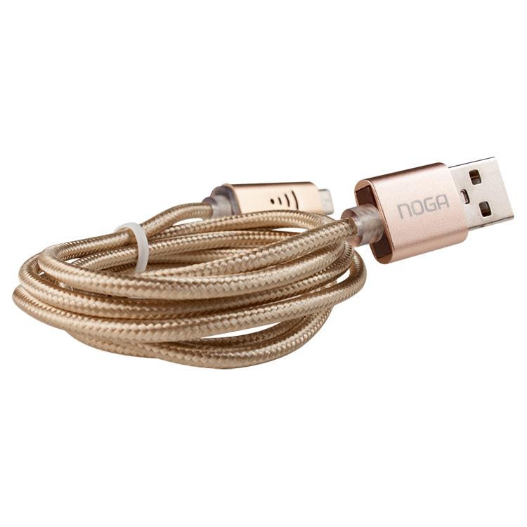 CABLE USB A MICRO 1M NOGANET MALLADO CON LED