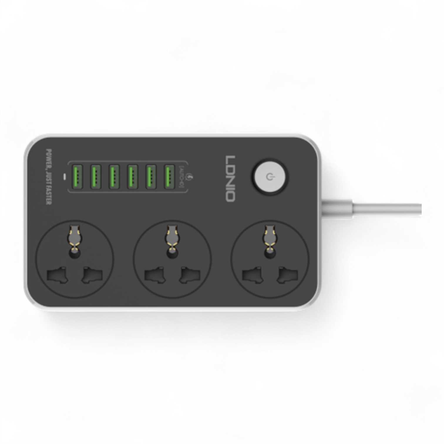 ZAPATILLA LDNIO 3 TOMAS + 3 X USB + 2 TC 3.4A CABLE SC3604