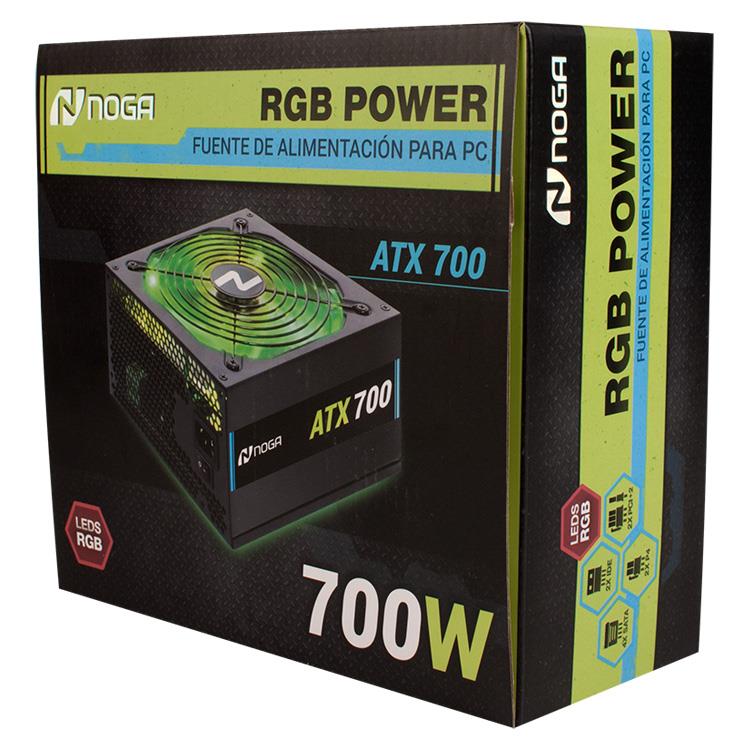 FUENTE PC NOGANET 700W 24 PINES 2SATA RGB LED