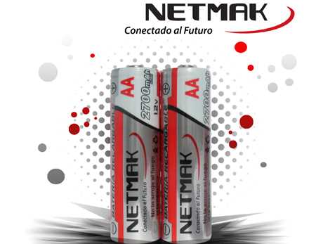 PILA RECARGABLE NETMAK AA 2700MAH BLISTER X2 NM-AA270