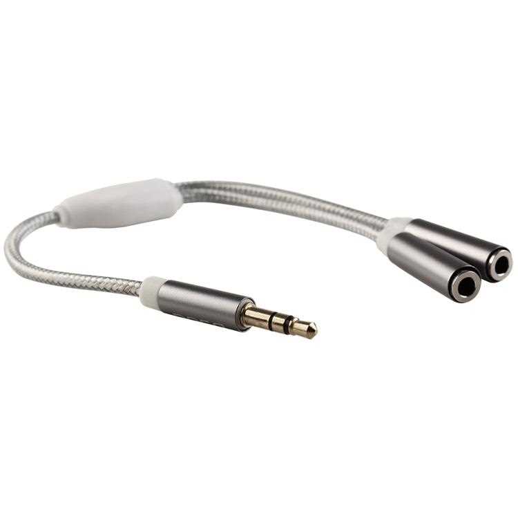 ADAPTADOR DE AUDIO NOGANET PLUG MACHO 3.5 A 2 PLUG HEMBRA 3.5