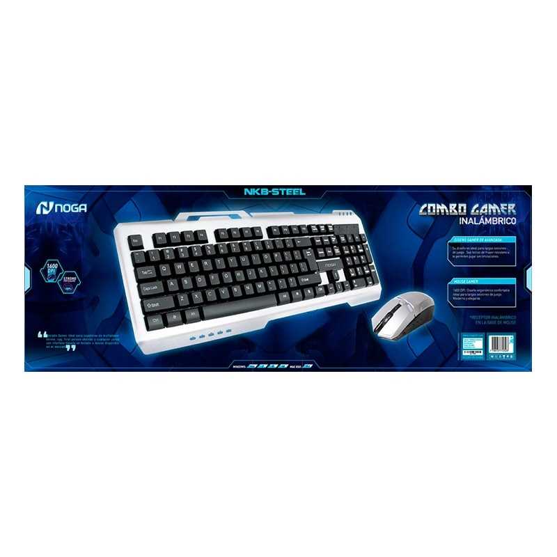 TECLADO NOGANET INALAMBRICO NKB-STEEL METAL KIT (TEC+MOUSE)