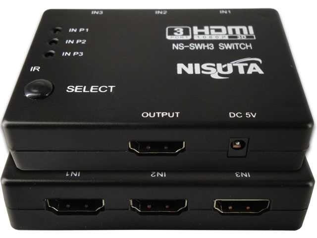 SWITCH HDMI ELECTRONICO 3 ENTRADAS 1 SALIDA  NISUTA(C/ REMOTO) NSSWH3