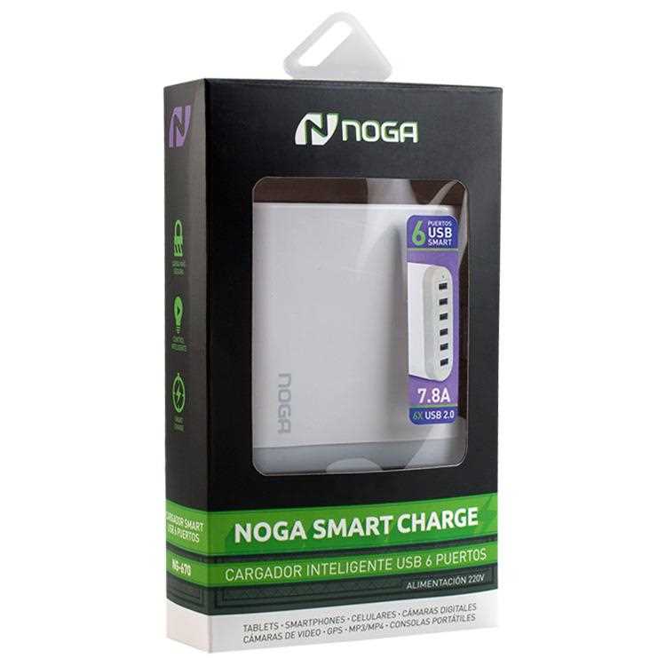 FUENTE 220V A USB 2.1A 6 PUERTOS NOGANET NG-670