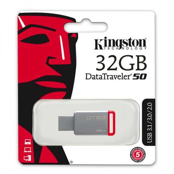 PENDRIVE 32GB 3.1 KINGSTON DT50 METALICO