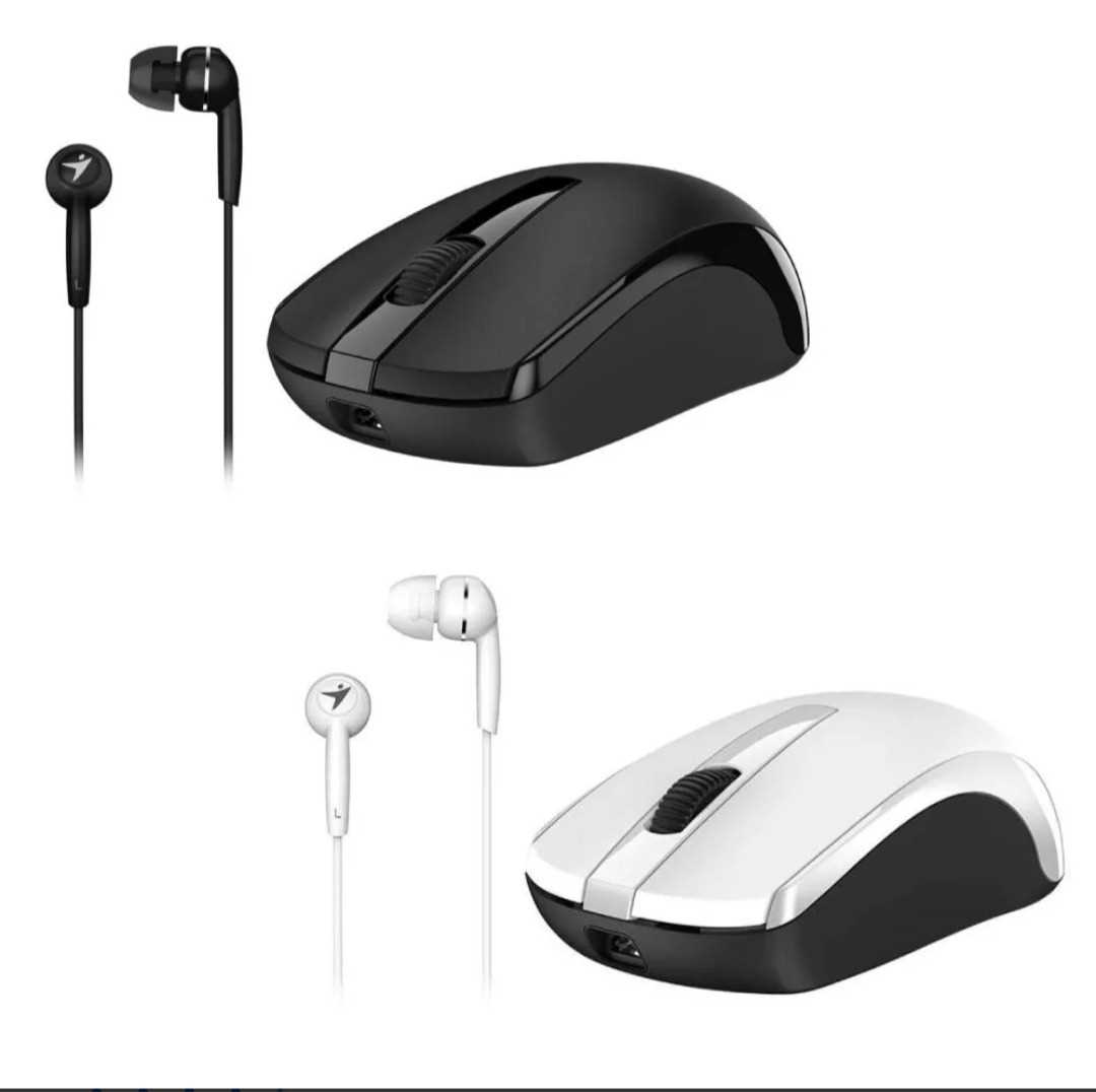 KIT GENIUS MOUSE MH-8100 2.4GHZ WIRELESS RECARGABLE Y AURICULAR IN-EAR