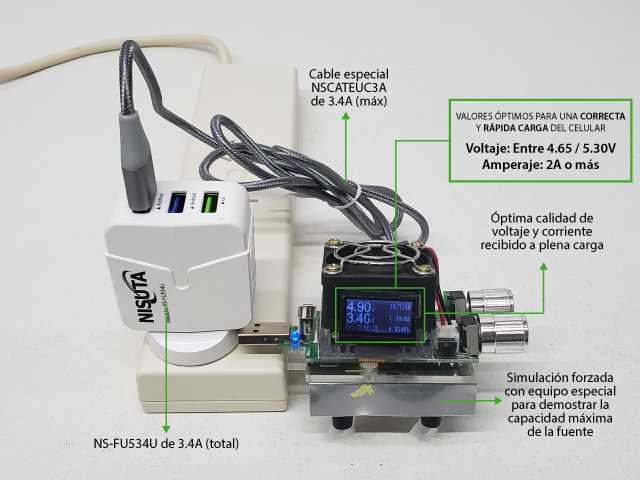 CARGADOR 220V MICRO USB NSFU534U 3 PUERTOS 3.4A 5.0V NISUTA