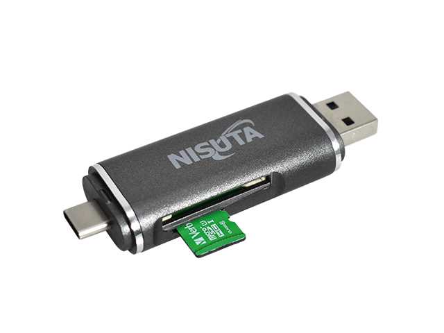 LECTOR DE TARJETAS MICRO SD USB C 3.1 Y USB AM 3.0 NISUTA NSCRUC2