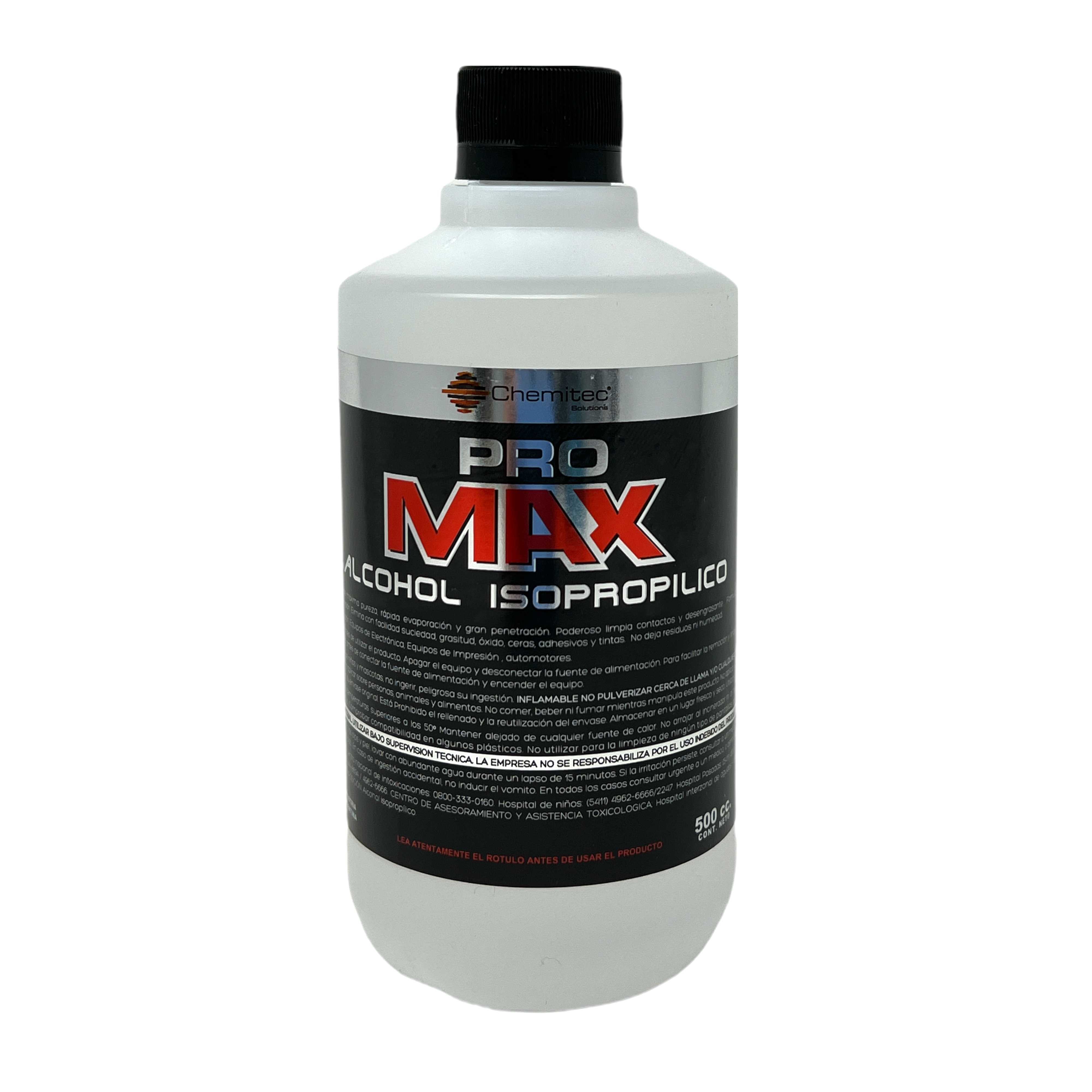 ALCOHOL ISOPROPILICO DE ALTA PUREZA PRO MAX 500CC