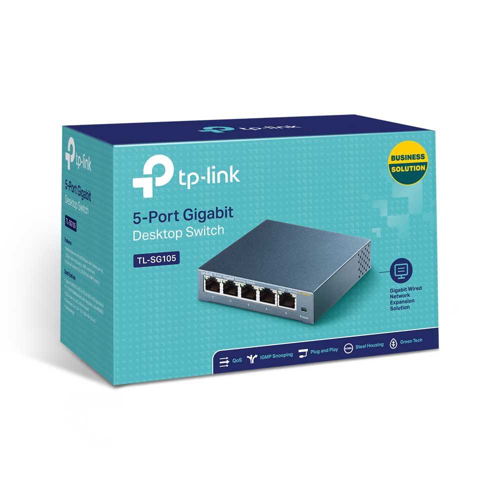 SWITCH TP-LINK 5 PORT GIGABIT ACERO SG105