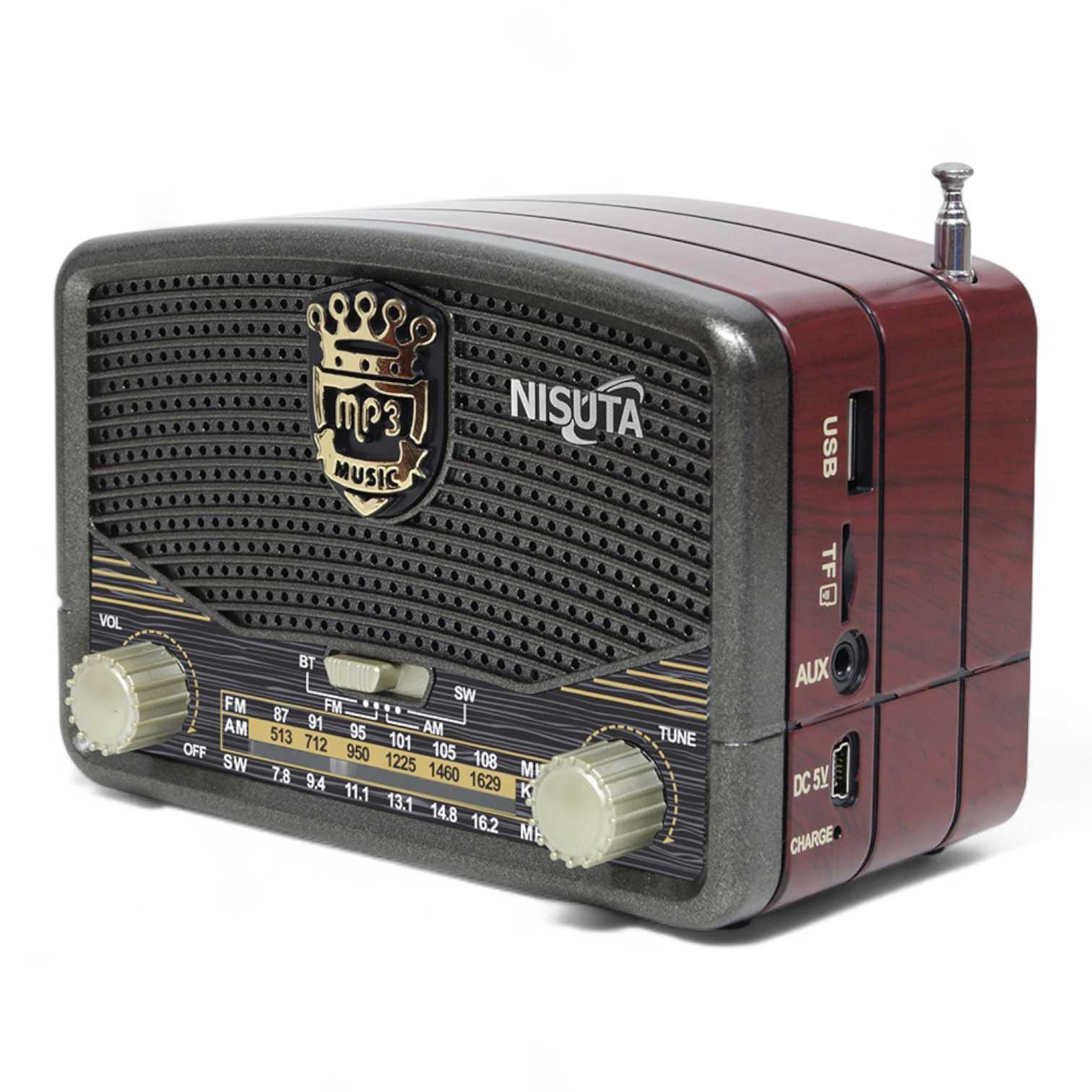 RADIO NISUTA VINTAGE AM/FM CON MP3/BT/AUX NSRV16