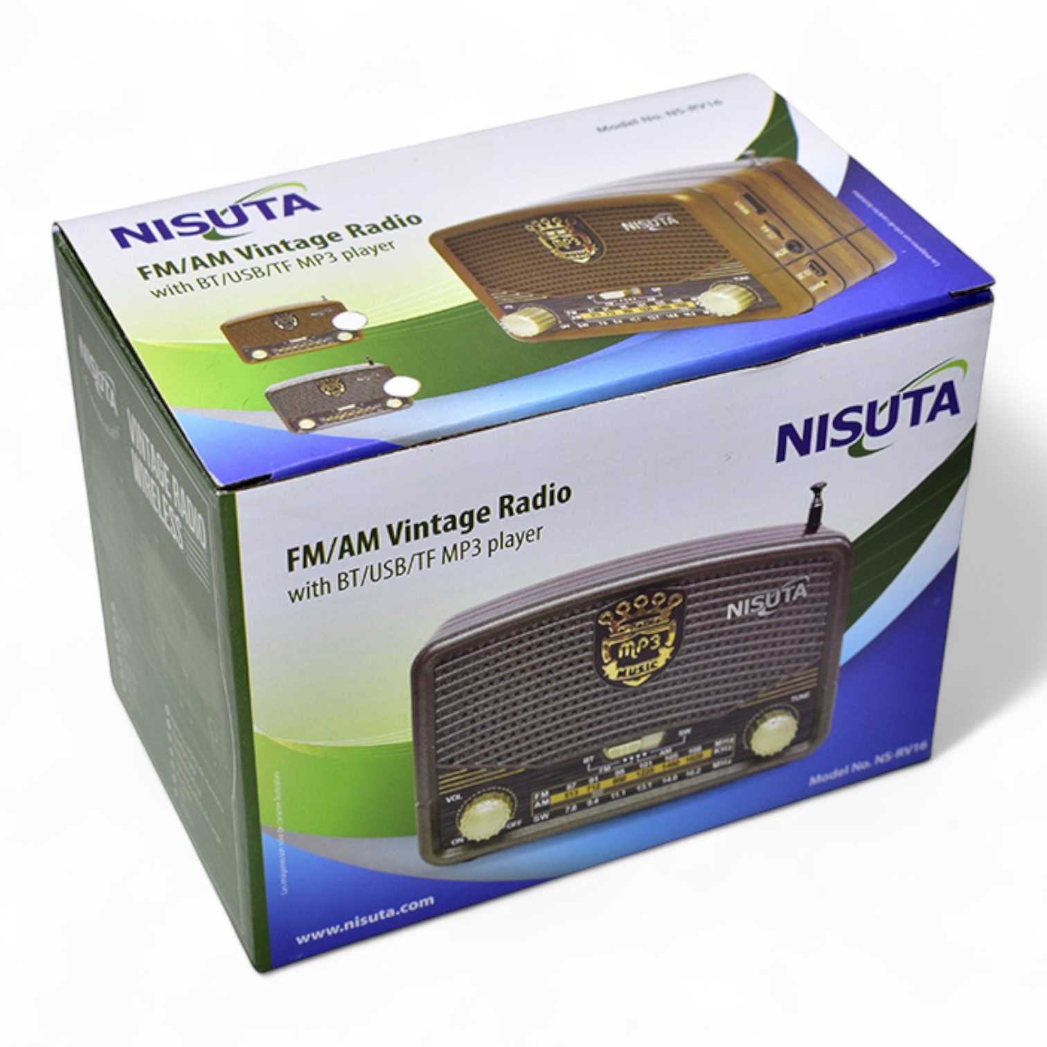 RADIO NISUTA VINTAGE AM/FM CON MP3/BT/AUX NSRV16