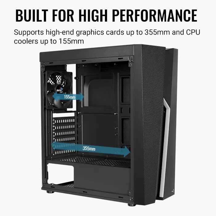 GABINETE AEROCOOL BOLT BLACK (MID TOWER)
