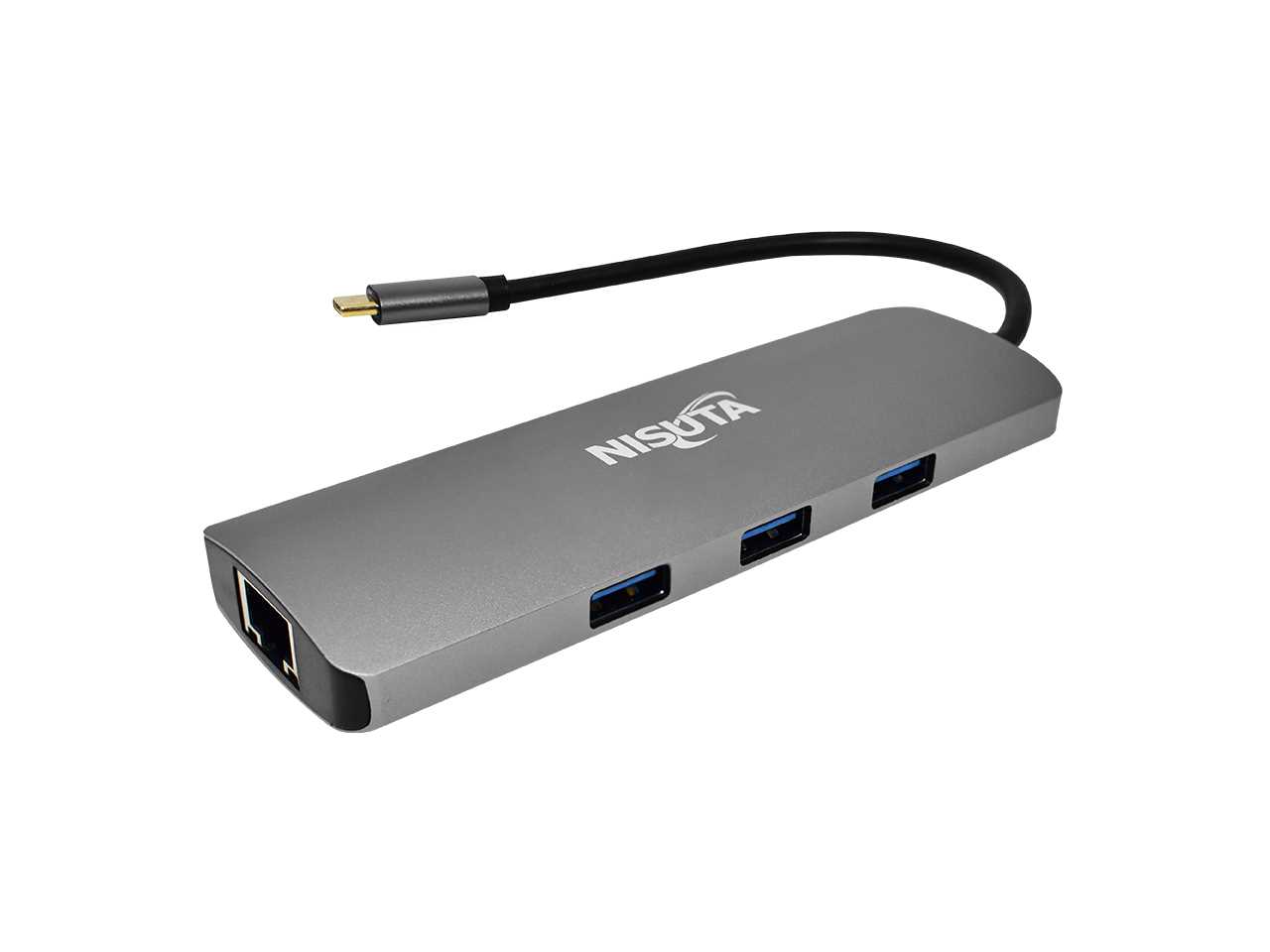 CONVERSOR DE USB C 3.1 A HDMI+RED +PD+HUB USB 3.0+LEC.TARJETA NISUTA NSUCD2