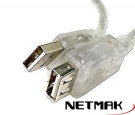 CABLE USB AM/AH EXTENSION 2.0 1.8M NETMAK  NM-C09