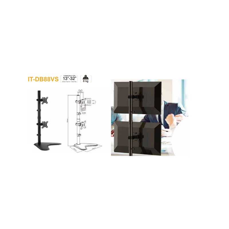 SOPORTE TV INTELAID ESCRITORIO DOBLE DB88VS 13