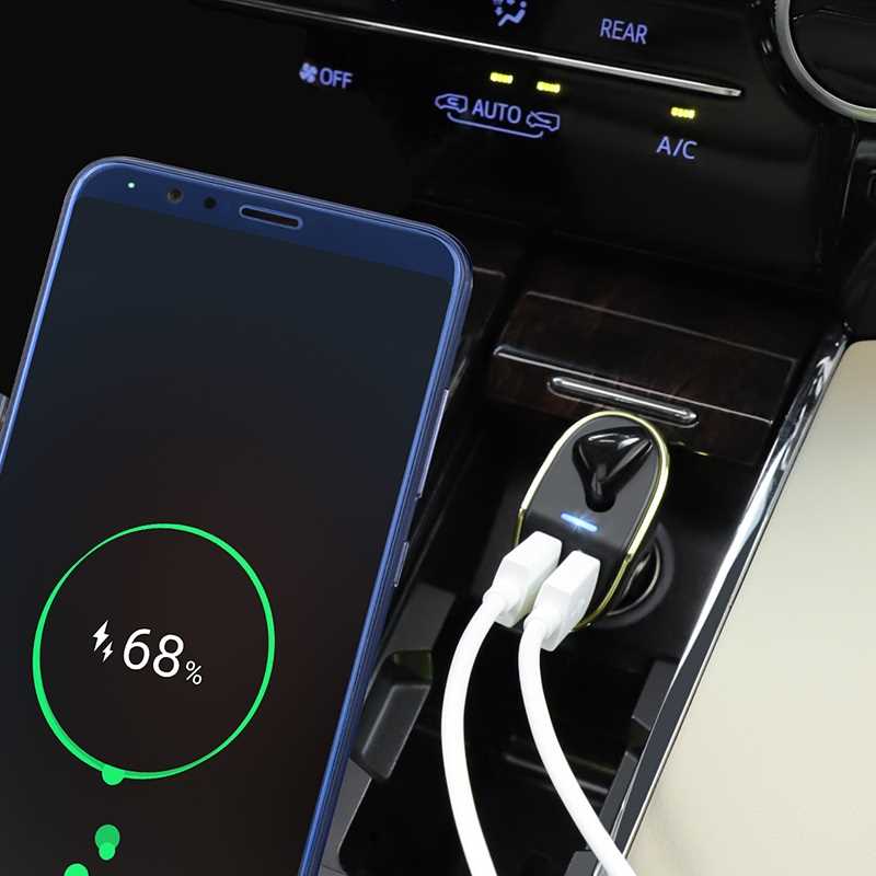 CARGADOR AUTO HOCO E46 3.1A-5V CARGA RAPIDA QUALCOMM QC 3.0 + AIRPOD