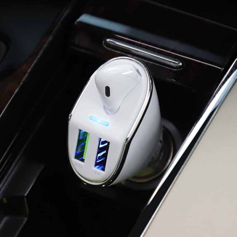 CARGADOR AUTO HOCO E46 3.1A-5V CARGA RAPIDA QUALCOMM QC 3.0 + AIRPOD