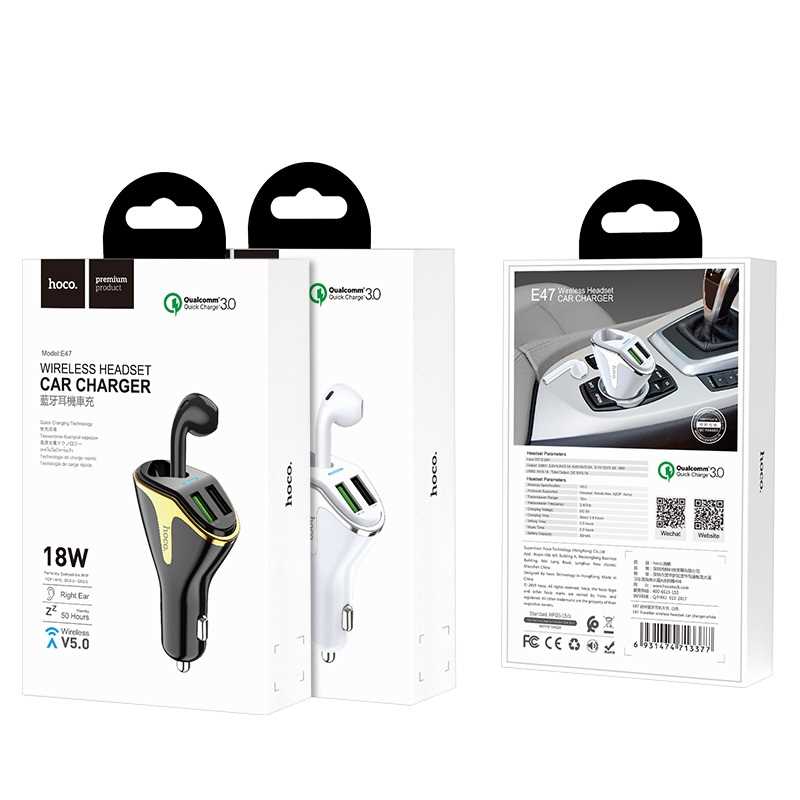 CARGADOR AUTO HOCO E46 3.1A-5V CARGA RAPIDA QUALCOMM QC 3.0 + AIRPOD