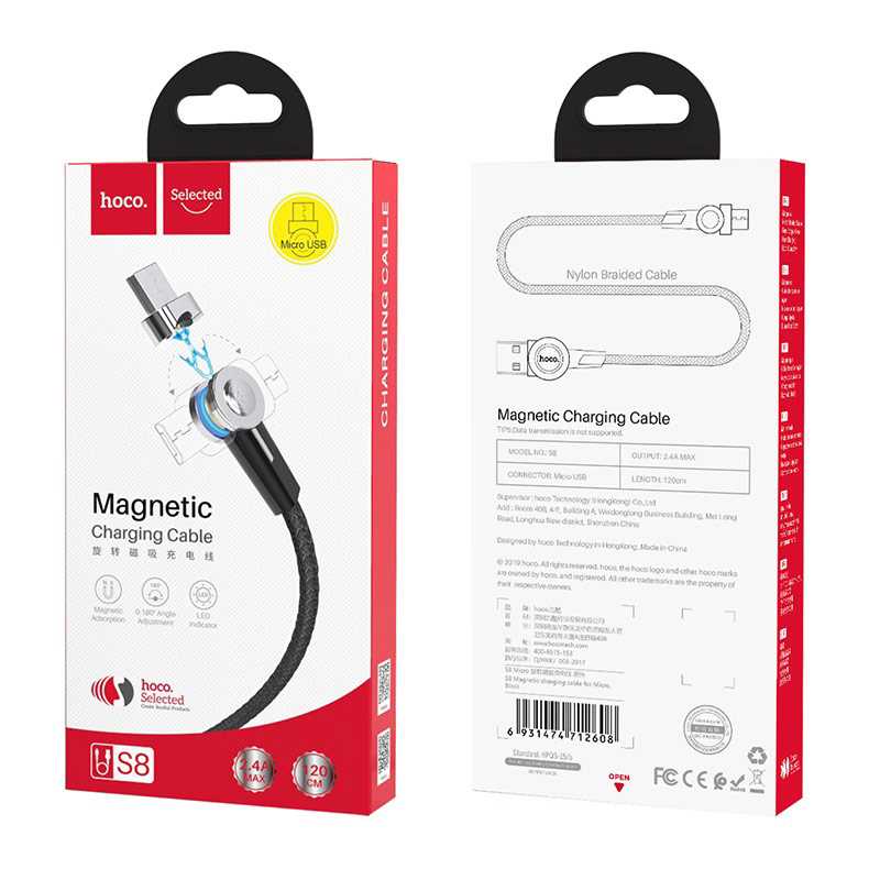 CABLE USB A MICRO USB HOCO S8 MAGNETIC 2A 1.2M